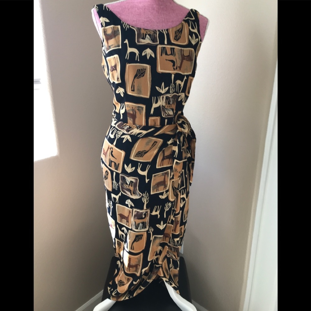 Fun, Cache African print wrap dress